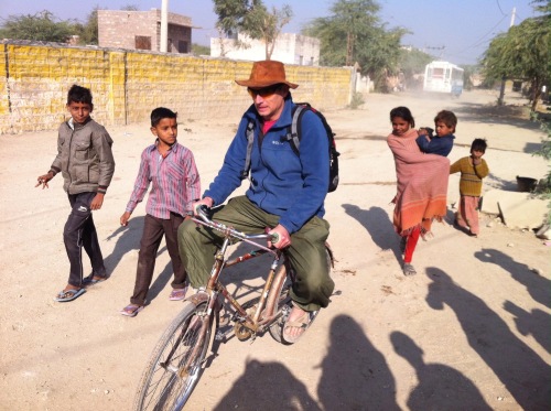 bike riding with the local kids
